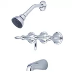 Central Brass Three Handle Tub & Shower Set
