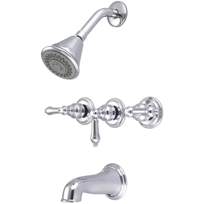 Central Brass Three Handle Tub & Shower Set