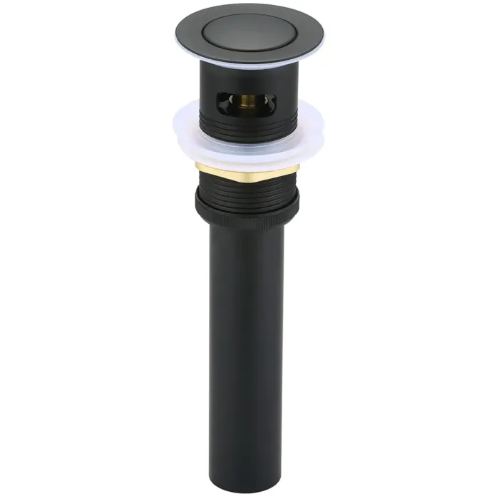 Olympia Brass Push Down Drain With Overflow - Image 3