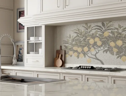 Gorgeous Mosaic Tile Kitchen Backsplashes and Coordinating Faucets